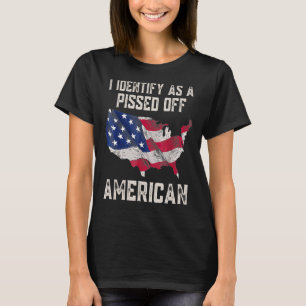 Vintage Us Flag I Identify As A Pissed Off America T-Shirt