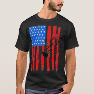 Vintage US Flag Trombone Cute Trombonist Funny Ja T-Shirt