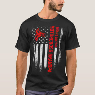 Vintage US Flag World s Okayest Motorcross Dirt Bi T-Shirt