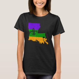 Vintage Us New Orleans Mardi Gras Flag Fleur De Li T-Shirt