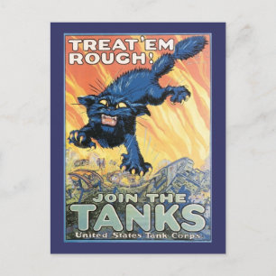 Vintage US Tank Corps Recruiting Poster Postcard