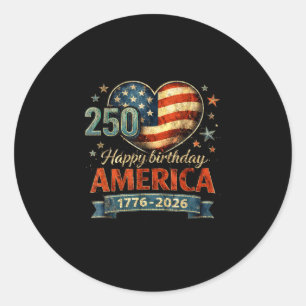 Vintage usa 250 years 1776–2026 independence day classic round sticker