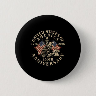 Vintage usa 250th anniversary 1776-2026 patriotic 6 cm round badge