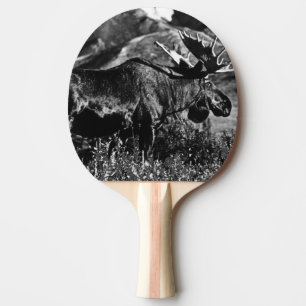 Vintage USA Alaska bull moose 1970 Jigsaw Puzzle Ping Pong Paddle