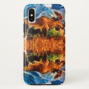 Vintage USA Alaska bull moose iPhone XS Case