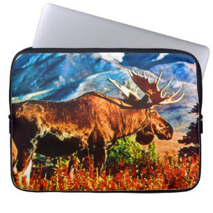 Vintage USA Alaska bull moose Laptop Sleeve