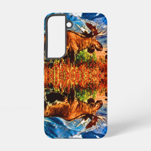 Vintage USA Alaska bull moose Samsung Galaxy Case
