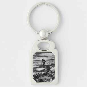 Vintage USA Alaska eskimo blanket tossing Key Ring