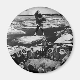 Vintage USA Alaska eskimo blanket tossing Magnet