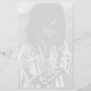 Vintage USA Alaska eskimo boy 1970 Stationery