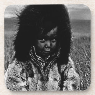 Vintage USA Alaska eskimo boy Coaster