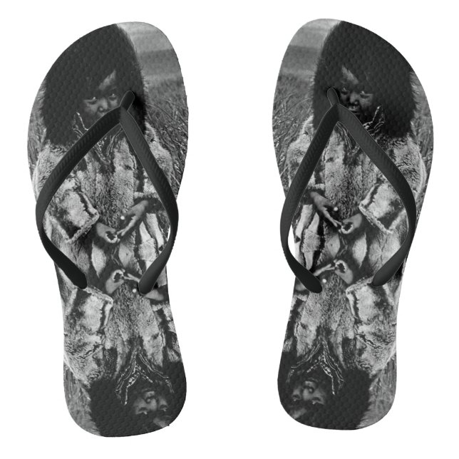Vintage USA Alaska eskimo boy Thongs (Footbed)