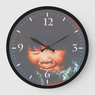 Vintage USA Alaska eskimo child Large Clock