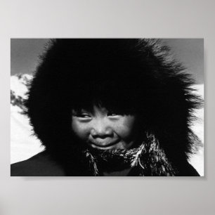 Vintage USA Alaska eskimo child Poster
