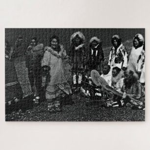 Vintage USA Alaska Eskimo dancers Jigsaw Puzzle