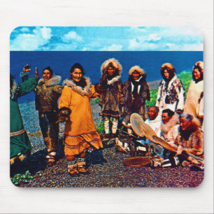 Vintage USA Alaska Eskimo dancers Mouse Pad