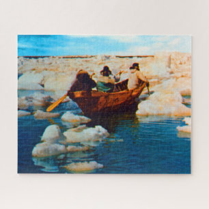 Vintage USA Alaska Eskimo hunters Jigsaw Puzzle