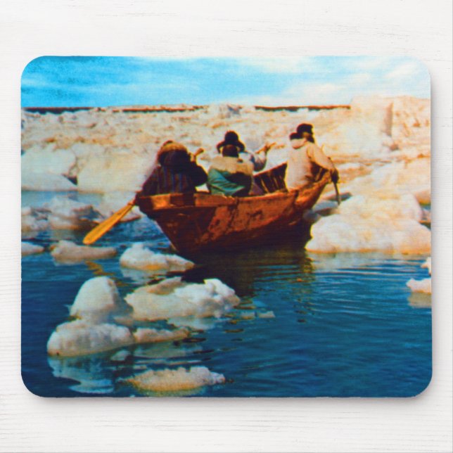 Vintage USA Alaska Eskimo hunters Mouse Pad (Front)