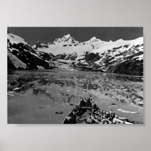 Vintage USA Alaska glacier bay national monument Poster
