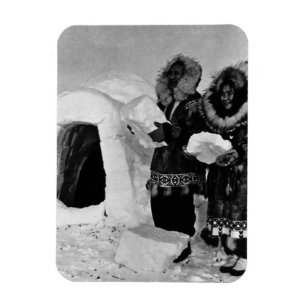 Vintage USA Alaska igloo builders 1970 Magnet