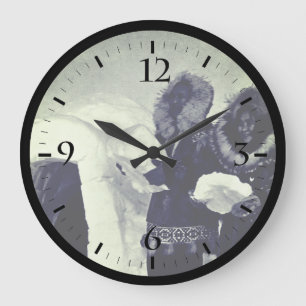 Vintage USA Alaska igloo builders  Large Clock