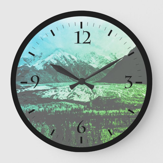 Vintage USA Alaska Matanuska glacier Watch Large Clock (Front)