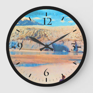 Vintage USA Alaska Mendenhall glacier Juneau Large Clock