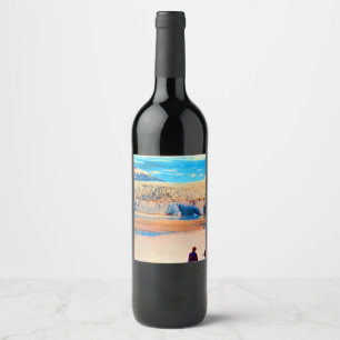 Vintage USA Alaska Mendenhall glacier Juneau Wine Label