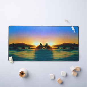 Vintage USA Alaska Midnight sun mushing Desk Mat