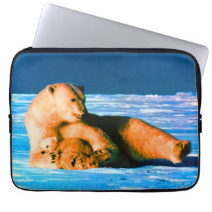 Vintage USA Alaska mother polar bear Laptop Sleeve