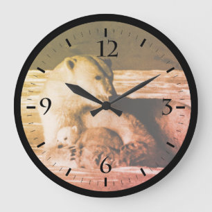 Vintage USA Alaska mother polar bear Watch Large C Clock