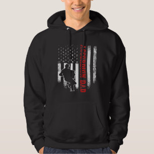 Vintage Usa American Flag Accordion Dad Notes Silh Hoodie