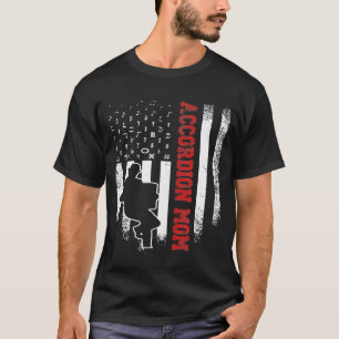 Vintage Usa American Flag Accordion Mum Musician S T-Shirt