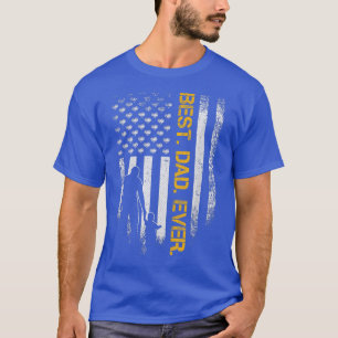 Vintage USA American Flag Best Dad Ever Funny Fath T-Shirt