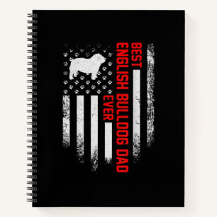 Vintage USA American Flag Best English Bulldog Notebook