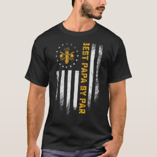 Vintage Usa American Flag Best Papa By Par Funny G T-Shirt