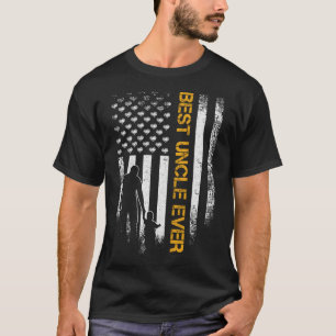 Vintage USA American Flag Best Uncle Ever Father T-Shirt