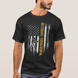 Vintage USA American Flag Boxing Grandpa Boxer Sil T-Shirt