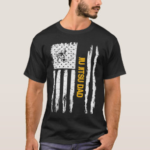Vintage USA American Flag Brazilian Jiu Jitsu Dad T-Shirt