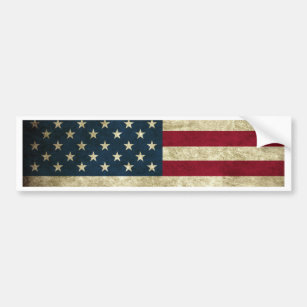 Vintage USA American Flag Bumper Sticker