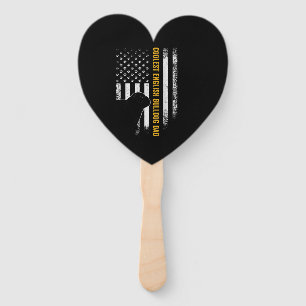 Vintage USA American Flag Coolest English Bulldog Hand Fan