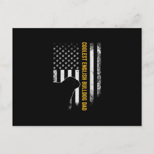 Vintage USA American Flag Coolest English Bulldog Holiday Postcard