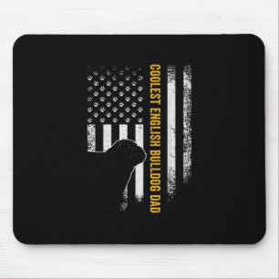 Vintage USA American Flag Coolest English Bulldog Mouse Pad