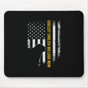 Vintage USA American Flag Coolest English Bulldog Mouse Pad