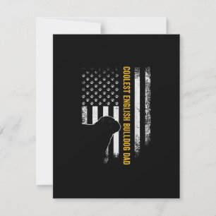 Vintage USA American Flag Coolest English Bulldog Thank You Card