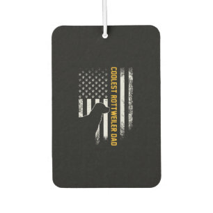 Vintage USA American Flag Coolest Rottweiler Dad Car Air Freshener