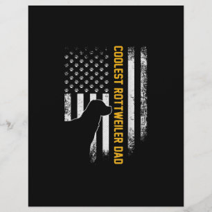 Vintage USA American Flag Coolest Rottweiler Dad Custom Letterhead