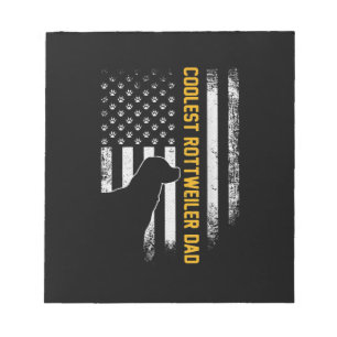 Vintage USA American Flag Coolest Rottweiler Dad Notepad
