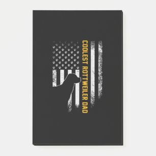 Vintage USA American Flag Coolest Rottweiler Dad Post-it Notes
