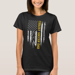 Vintage Usa American Flag Coolest Soccer Dad Silho T-Shirt